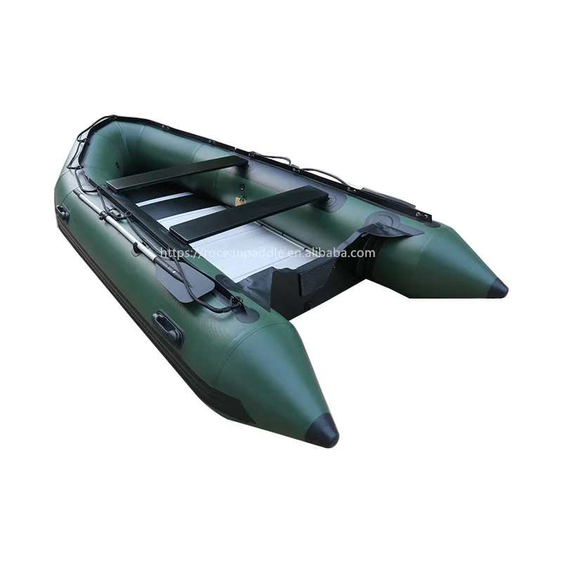3m 4m Inflatable Aluminum Floor Bottom Rubber Boat Custom PVC Fishing Rescue Speed Rowing Boat with Motor for Sale