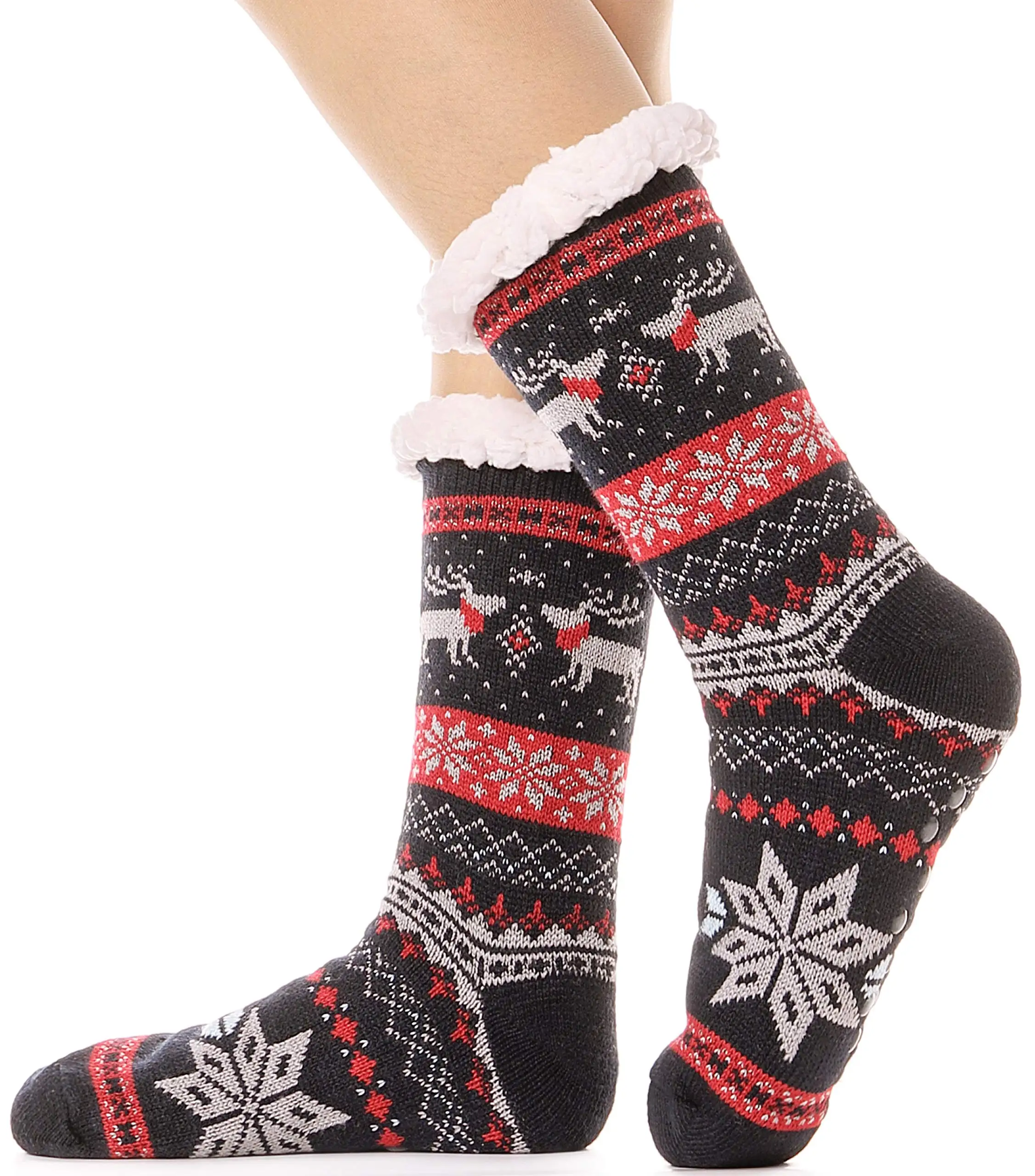 Custom Winter Cozy indoor Socks New Year Christmas Santa Claus Snowman Socks Christmas Socks