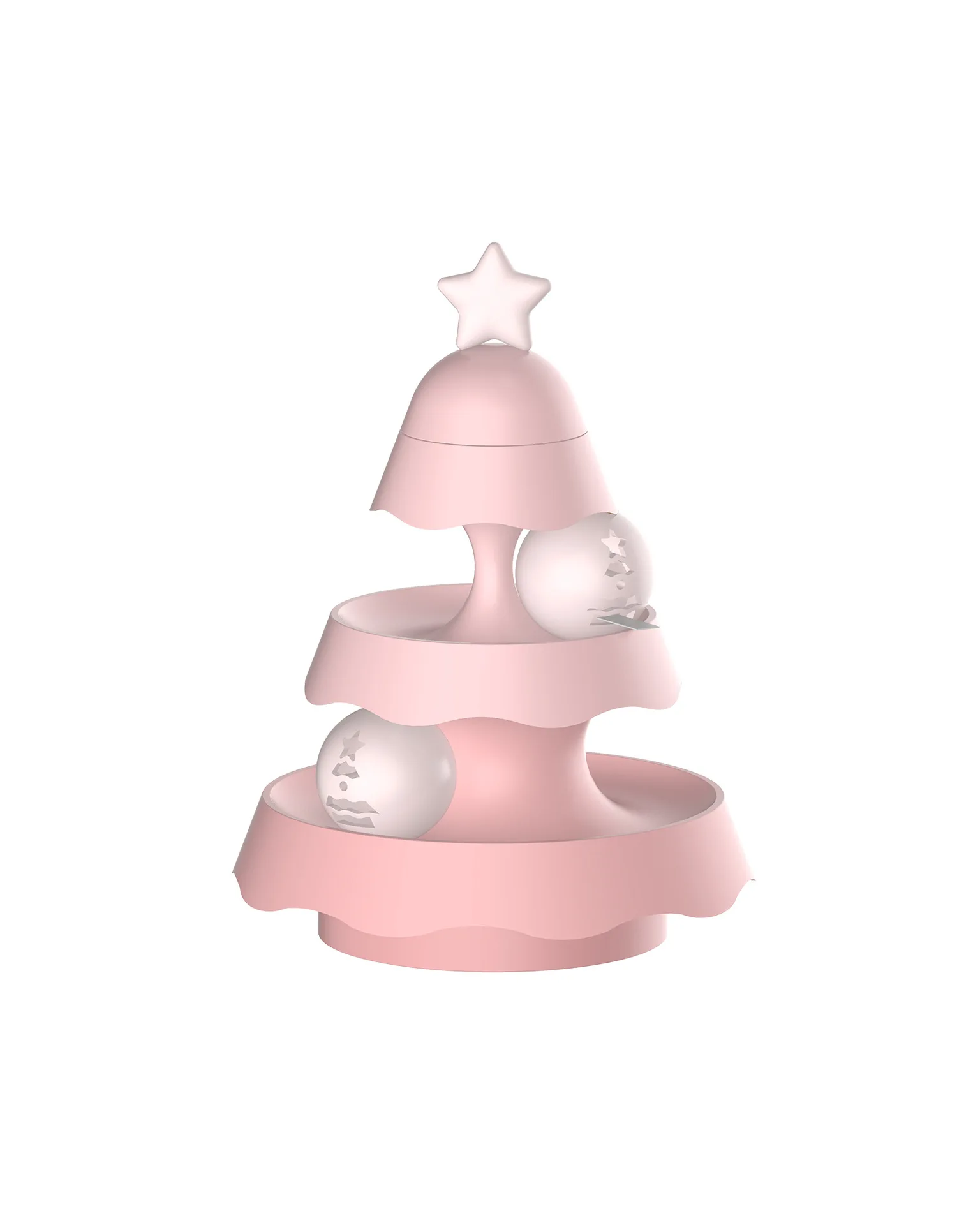 Christmas Tree Design Mini LED Ball Turntable Cute Indoor Cat Pet Interactive Movement Cat Toy
