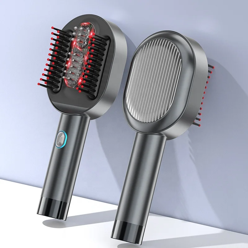 Scalp Massager Brush Electric Head Massage Silicone Comb Red Light Micro Current Head Meridian Massager with Vibration