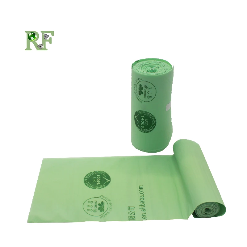 
eco friendly 100% biodegradable cornstarch trash bags compostable flat garbage bags 