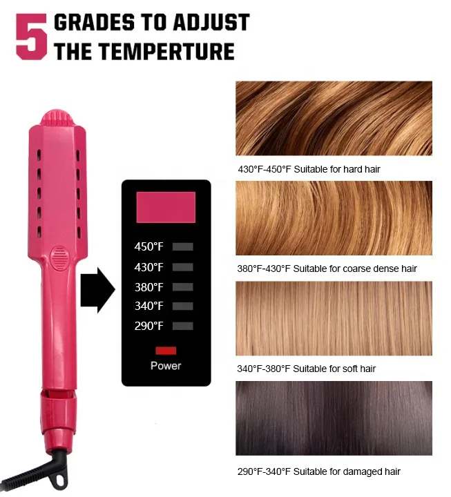  Plancha De Titanio Ceramic Flat Iron 450 Degree Private Label Touch Screen Hair Straightener 2 In 1