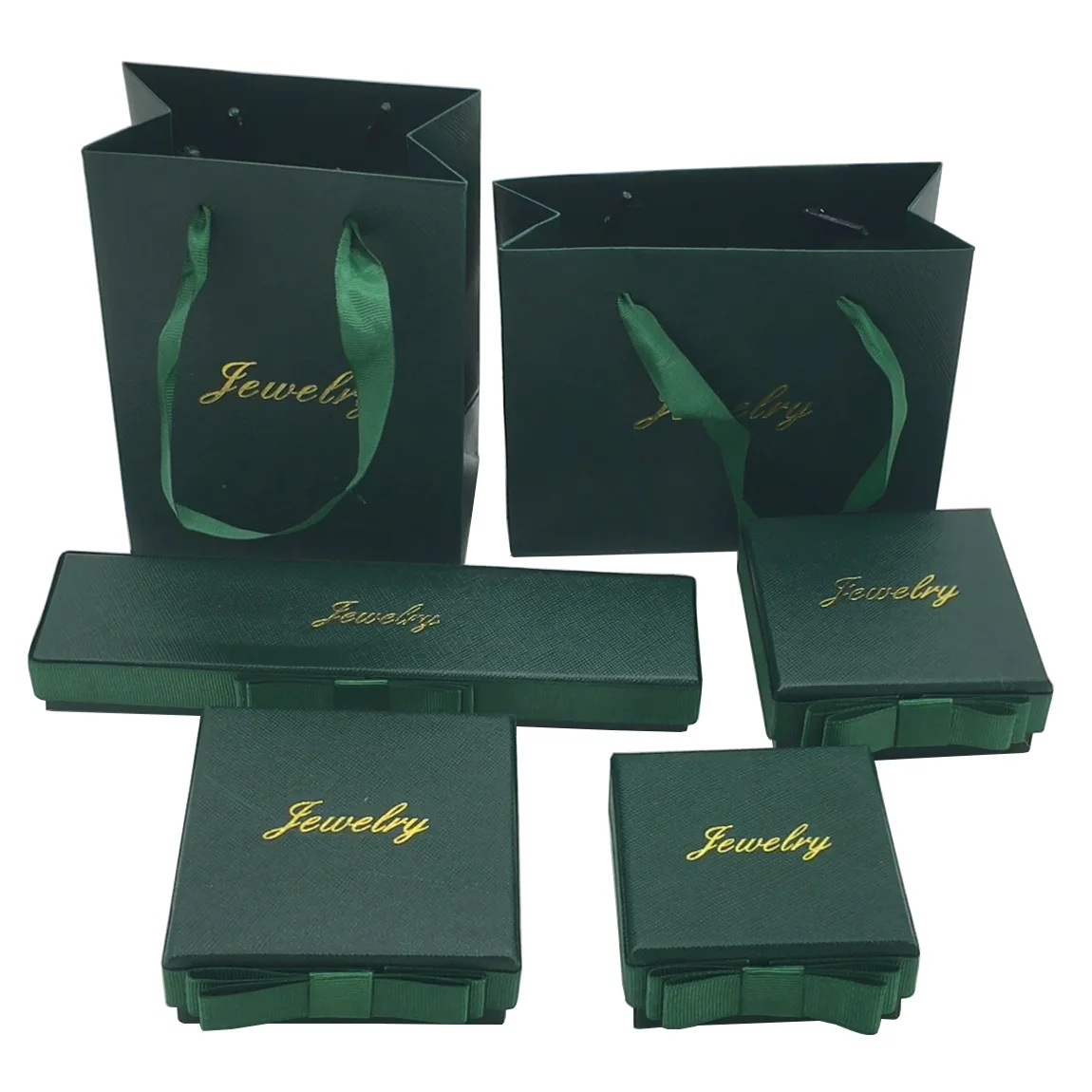 Custom luxury jewellery set packaging ring gift boxes paper necklace jewelry box with gold stamping logo