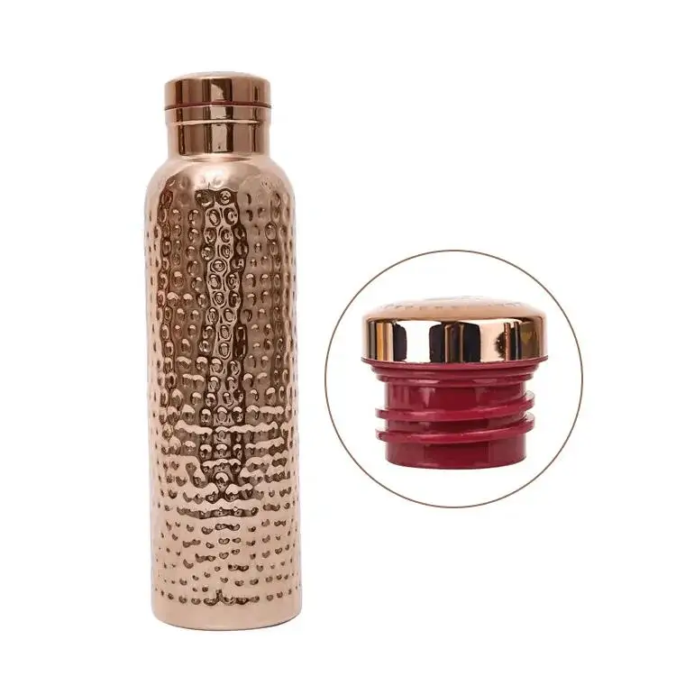 Ailingalaxy 620ml Handmade Solid Copper Water Bottles Leak-proof Bottle Seal Joint Free Hammered