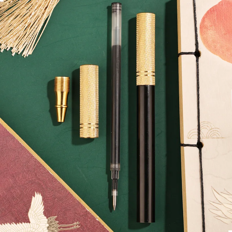 New Custom copper brass pen 6 hexagonal shape brass material gift metal pen