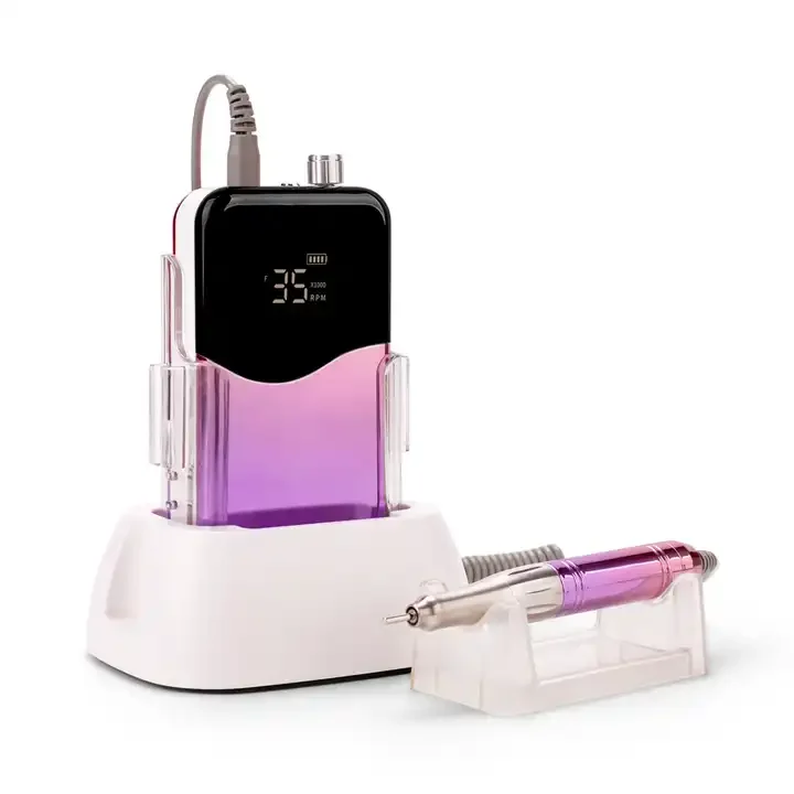 Hot  Electric Strong Acrylic Nail E-File Machine Bit Set Rechargeable Portable Cordless Professional Manicure Nail Drill 35000