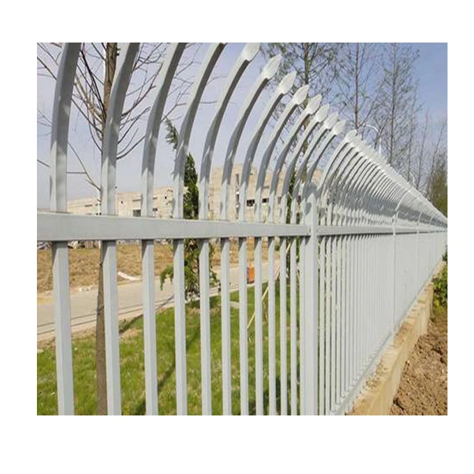decorative iron fence bricks and iron fence design bow top tubular picket steel fence