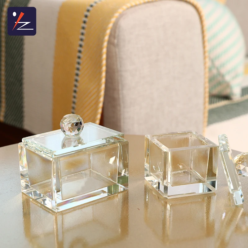 Wholesale Transparent Jewelry Box European crystal storage box storage k9 Crystal Glassbox crafts