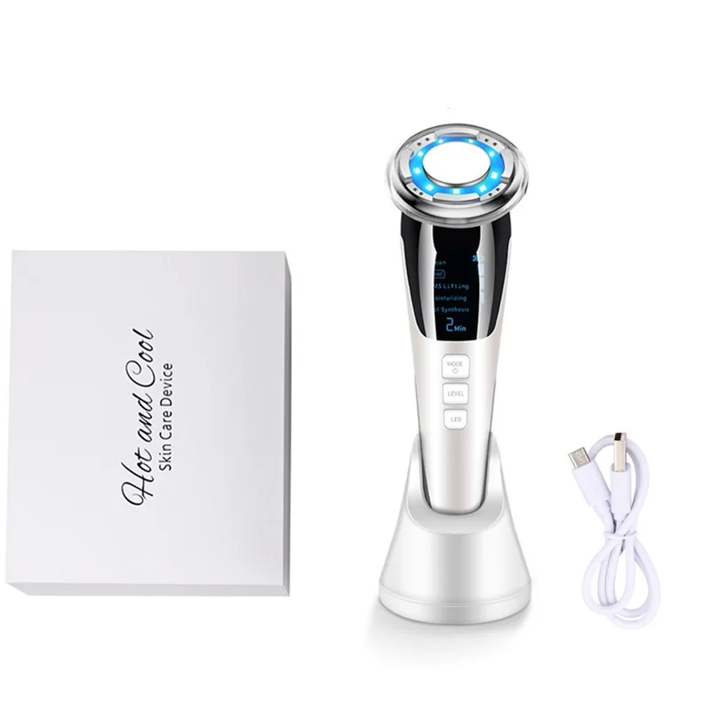 5 In 1 Hot And Cold Cosmetics Equipment Beauty Instrument Face Skin Rejuvenation Micro Current Facial Device