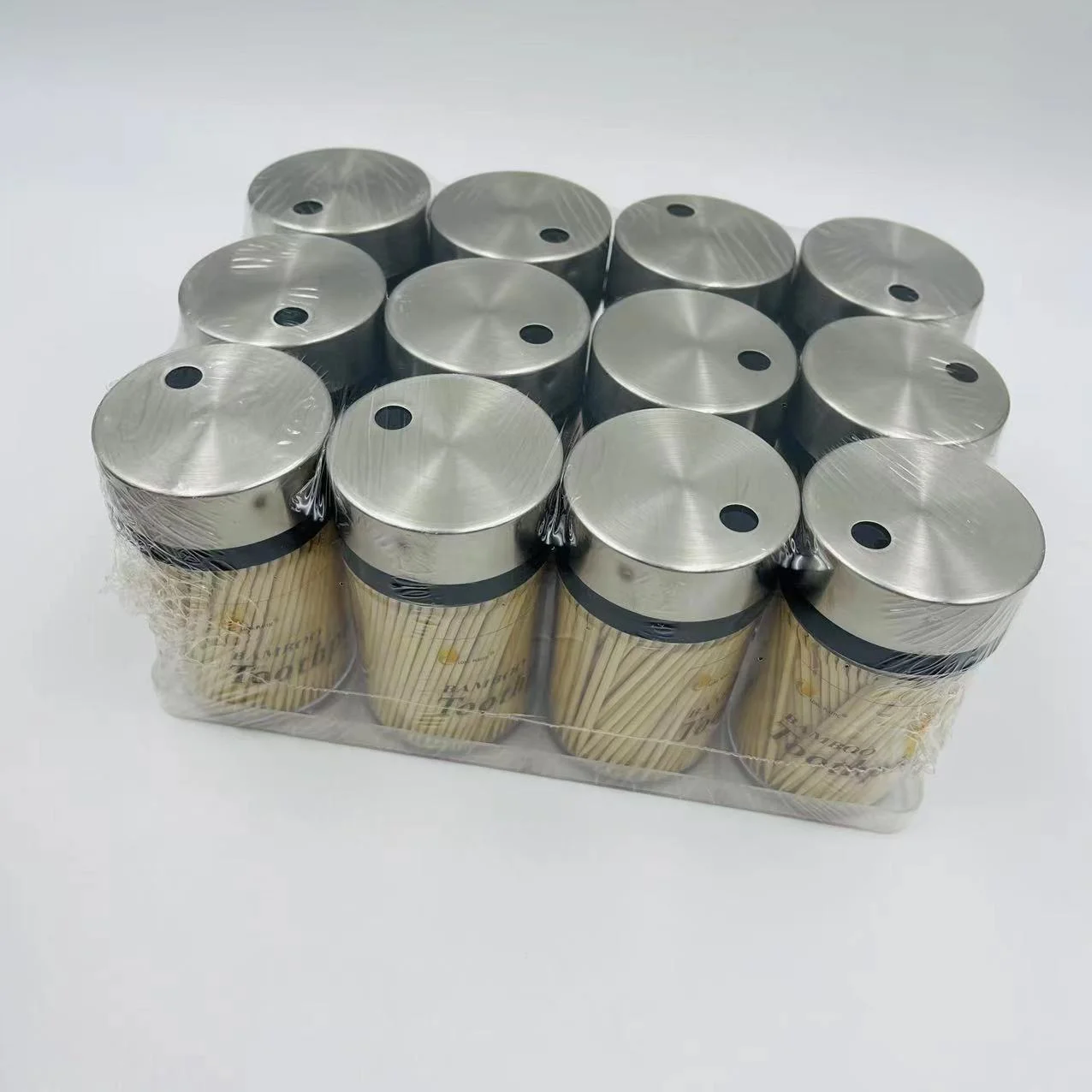 Special Hot Selling Natural Bamboo Steel Lid 5*5*8cm Long Toothpicks For Restaurant