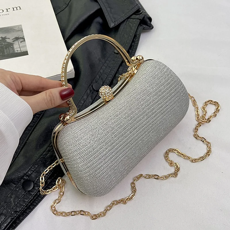 New Fashion Women Chain Shoulder Cross Handbag Clutch Bag for Wedding Party Evening Dinner
