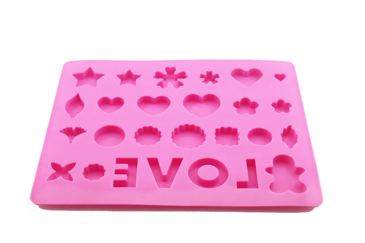 26 cavity Love letter Silicone Chocolate molds Heat Resistant Food grade Silicone Cake mould 3d for molding makers