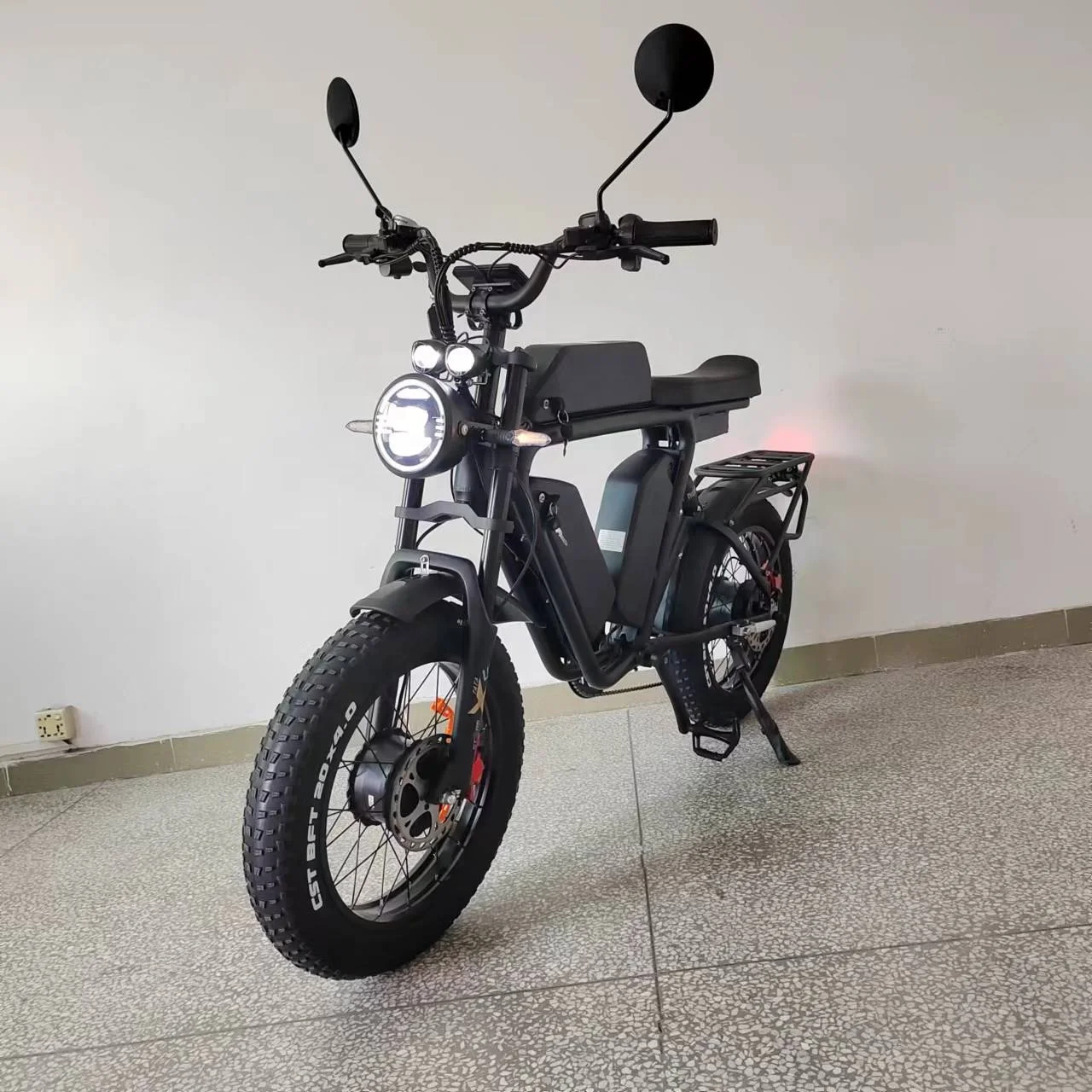 Электрический велосипед с двойным двигателем 52 в 2000 Вт тройная батарея 66 Ач полная подвеска масляный тормоз быстрый большой радиус действия толстые шины