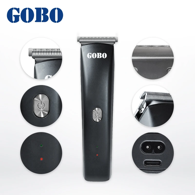 Professional Cordless Portable Rechargeable Electric Hair Clipper Cutter Hair Trimmer Online Selling Hot Men Black