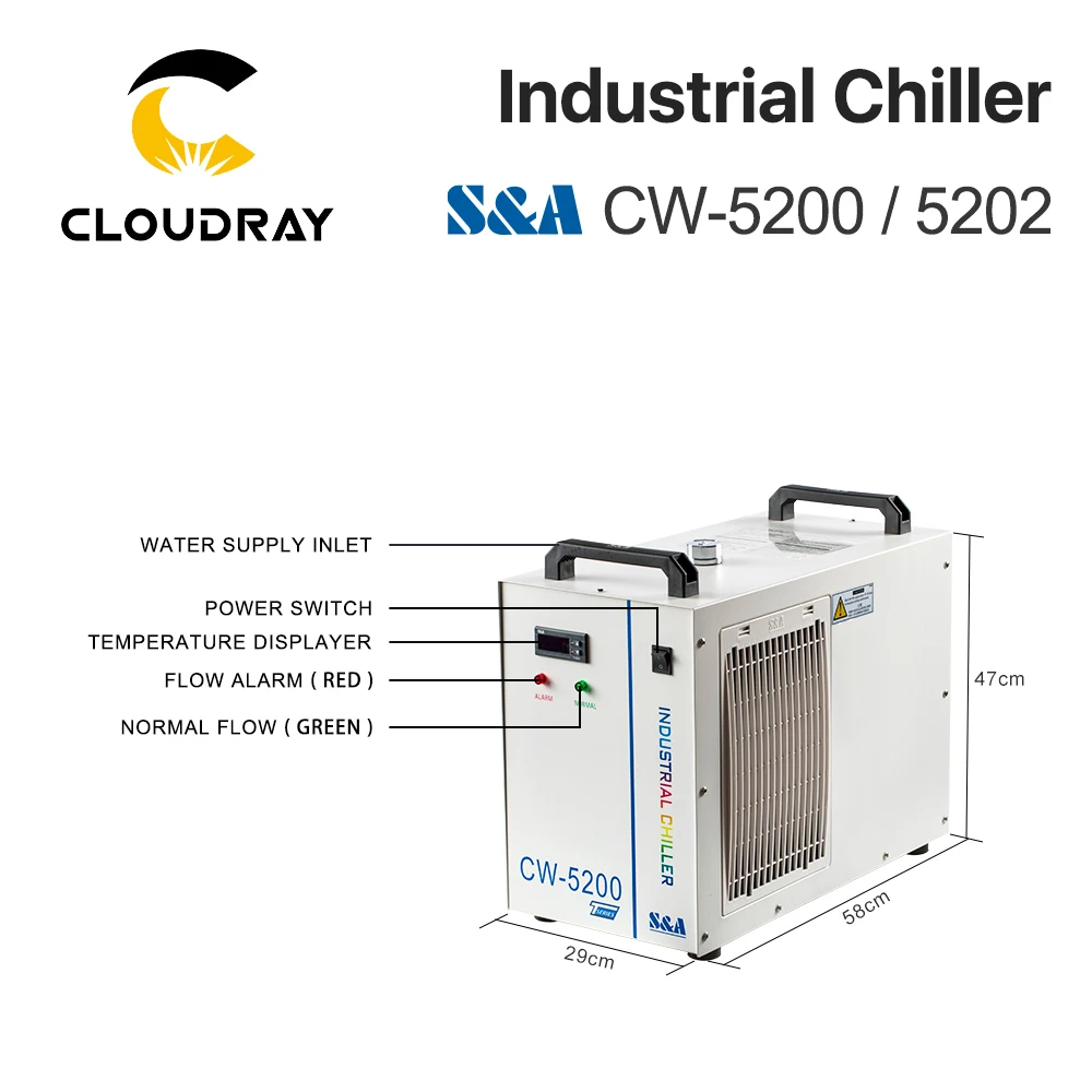 Cloudray Industrial Water Chiller Low Price S&A CW5200 For CO2 Laser Cutting Engraving Machine