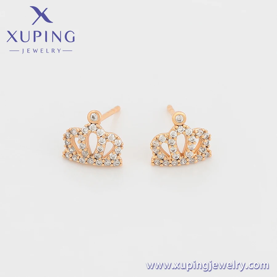 S00150635 xuping jewelry Sweet temperament elegant and noble queen must have crown diamond stud earrings