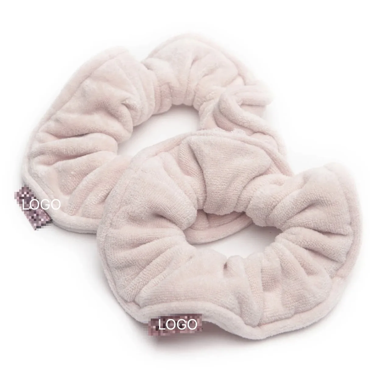 strong water absorption towel scrunchies OEM headdress terry cloth large intestine circle hair ring with a logo