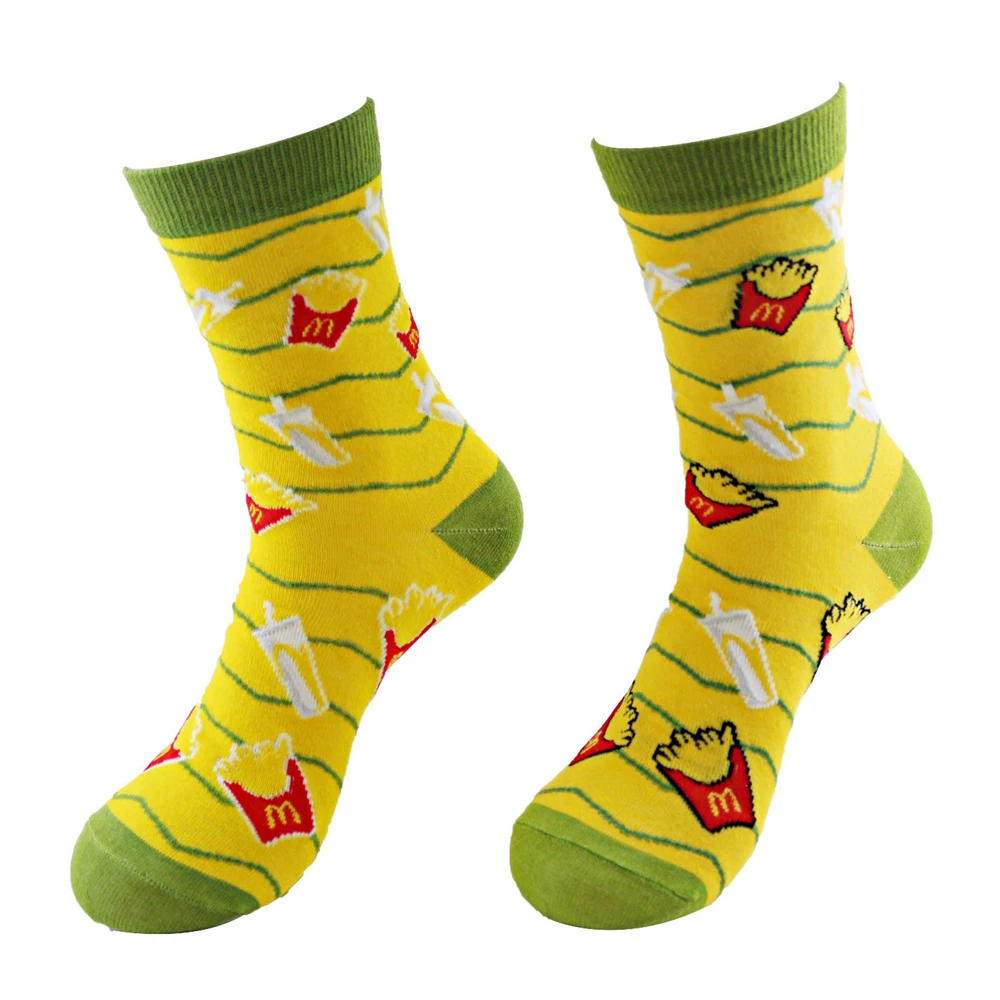 McDonalds Promotional Socks fashion combed cotton crew custom fun design happy crazy pattern quality socks wholesale