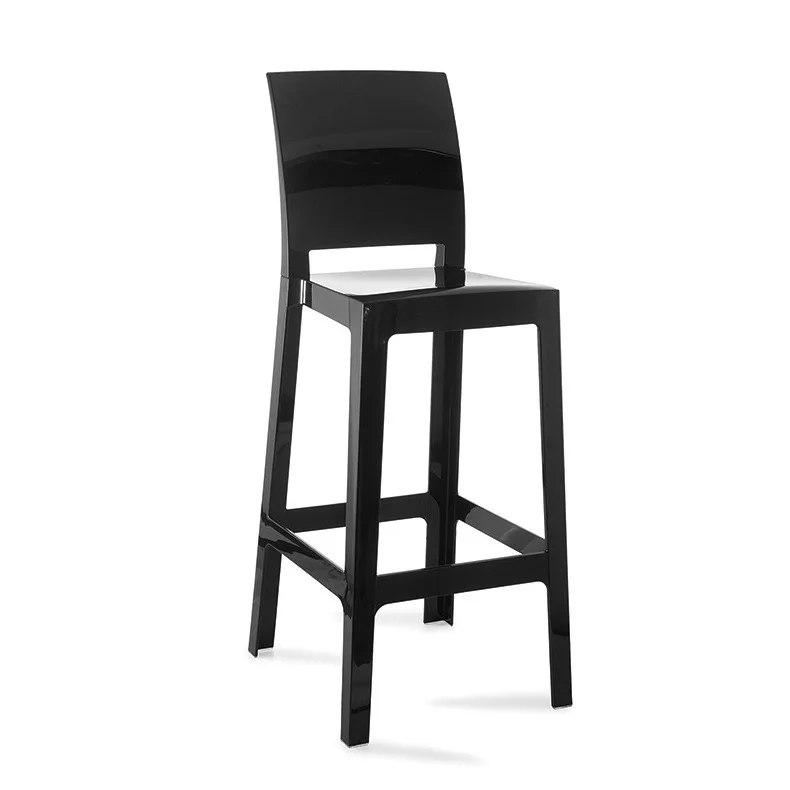 Hot Selling wedding  event Light Gray Square backrest High stool Transparent Acrylic Bar Chair