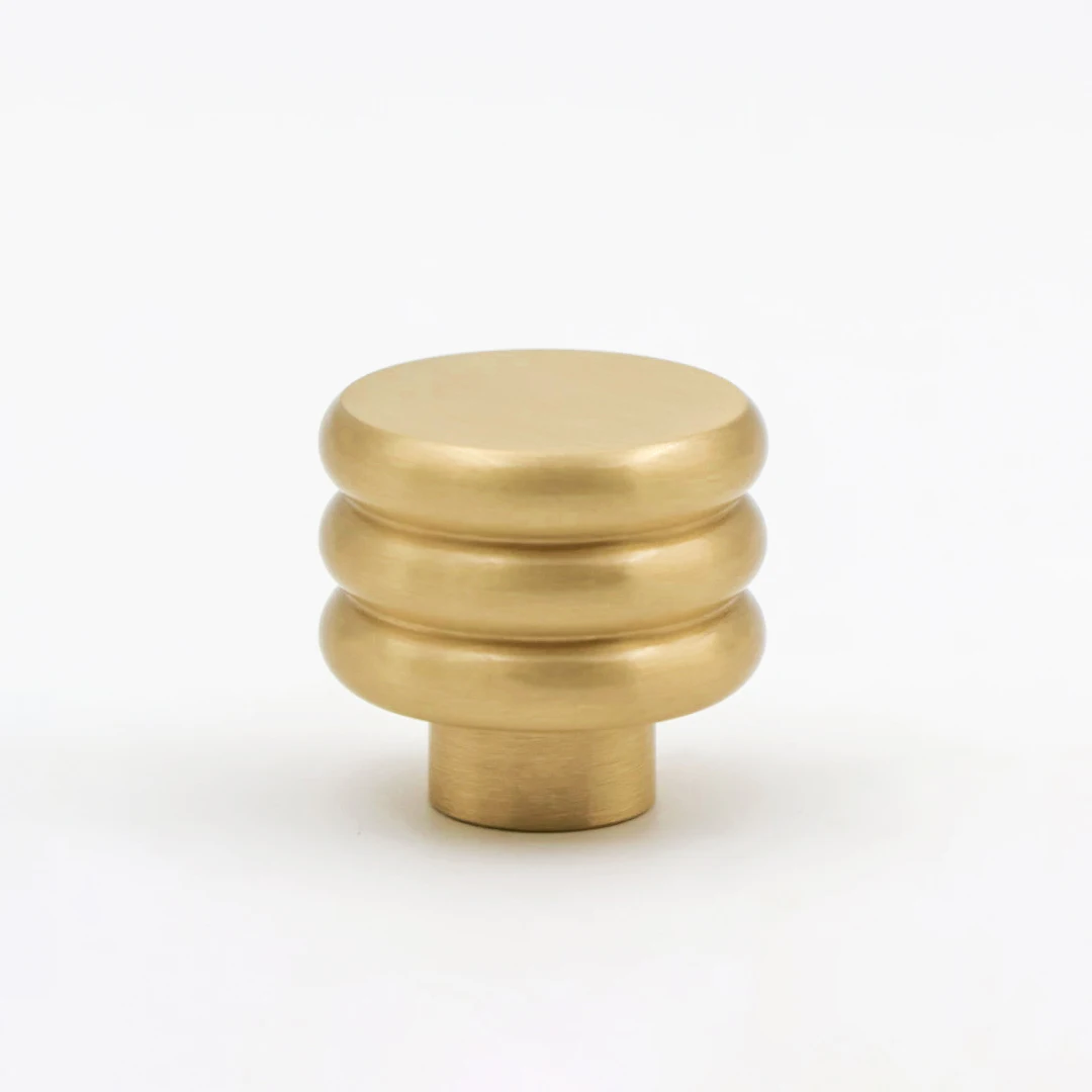 Threaded Design Furniture Knob Solid Brass Knobs Unique Kitchen Cabinet Door Handle Gold Modern Luxury Pulls Hardware