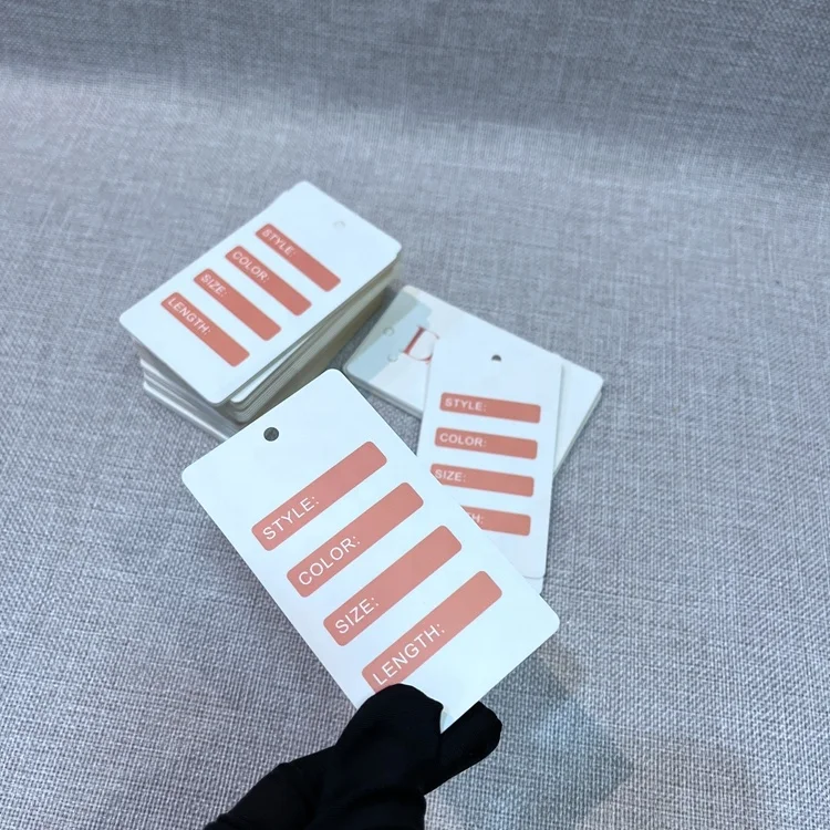 Guangzhou Customized Brand Logo Printed Kids Hang Tags For Clothing wig hair