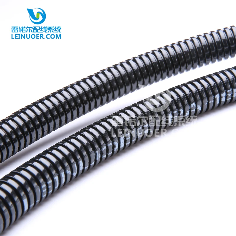 Corrugated Wavelike Black Grey Plastic Conduit PA6 Polyamide Nylon Flexible Corrugated Conduit Tube