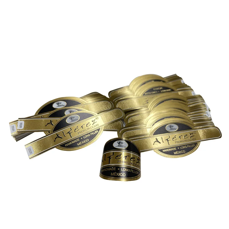 Custom High Quality Hot Stamping Cigar Band Ring Packaging Sticker Custom Logo Cigar Ring Label Cigar Bands Ring