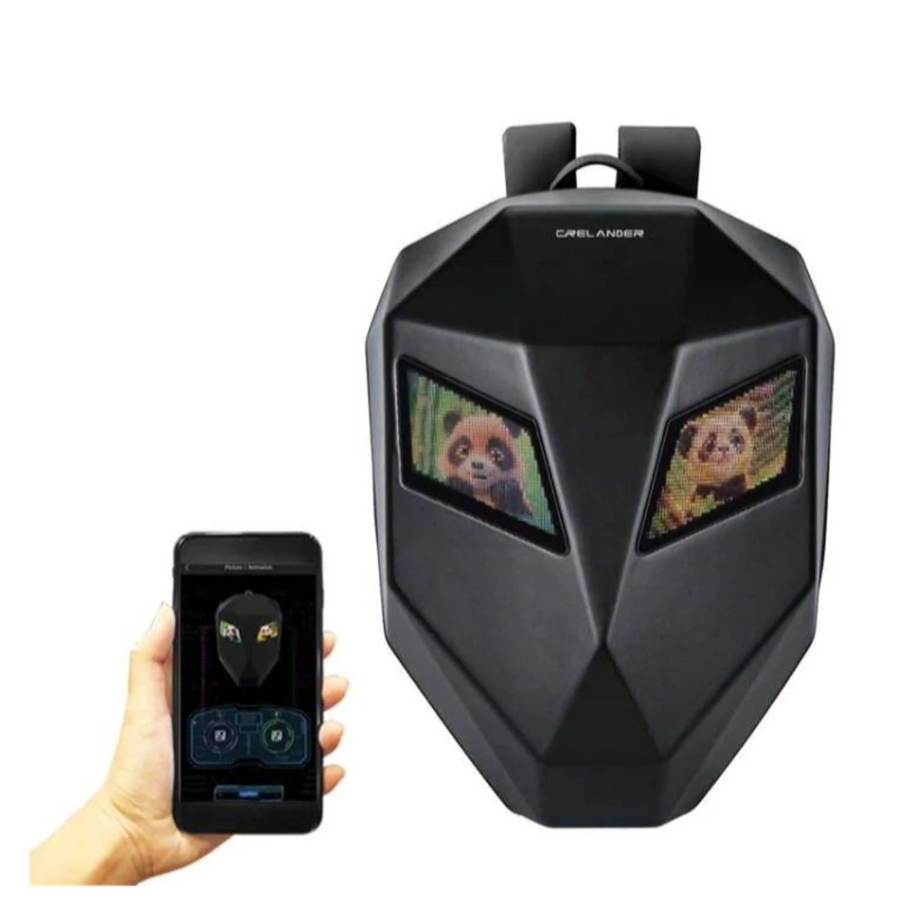 Водонепроницаемый рюкзак CRELANDER В рыцарском стиле, твердая оболочка для мотоцикла, езды на мотоцикле, с дисплеем «сделай сам», светодиодный ранец с глазами