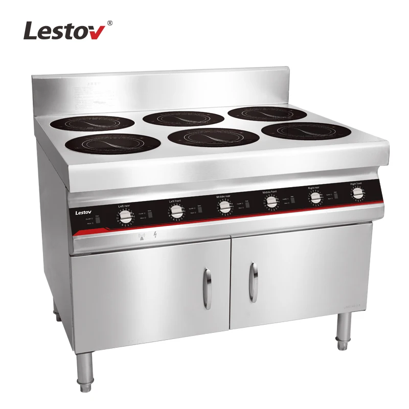 Free standing Ceramic Glass 6 burners commercial induction hob ranges (3500w/ burner)