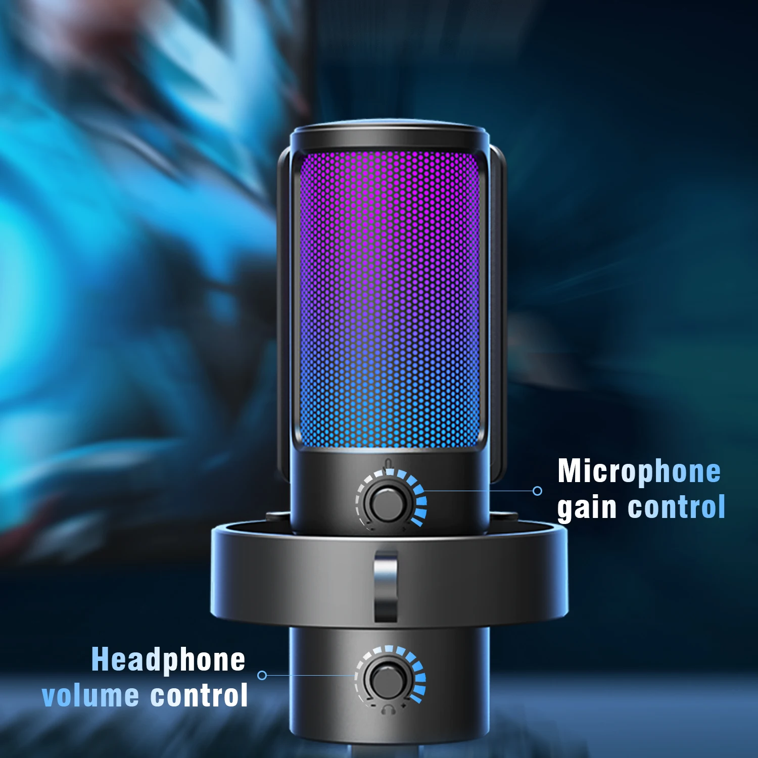 Fifine A8 Plus RGB Gaming Mic Microphone Professional Podcast Condenser Microphone Gaming USB Microphone