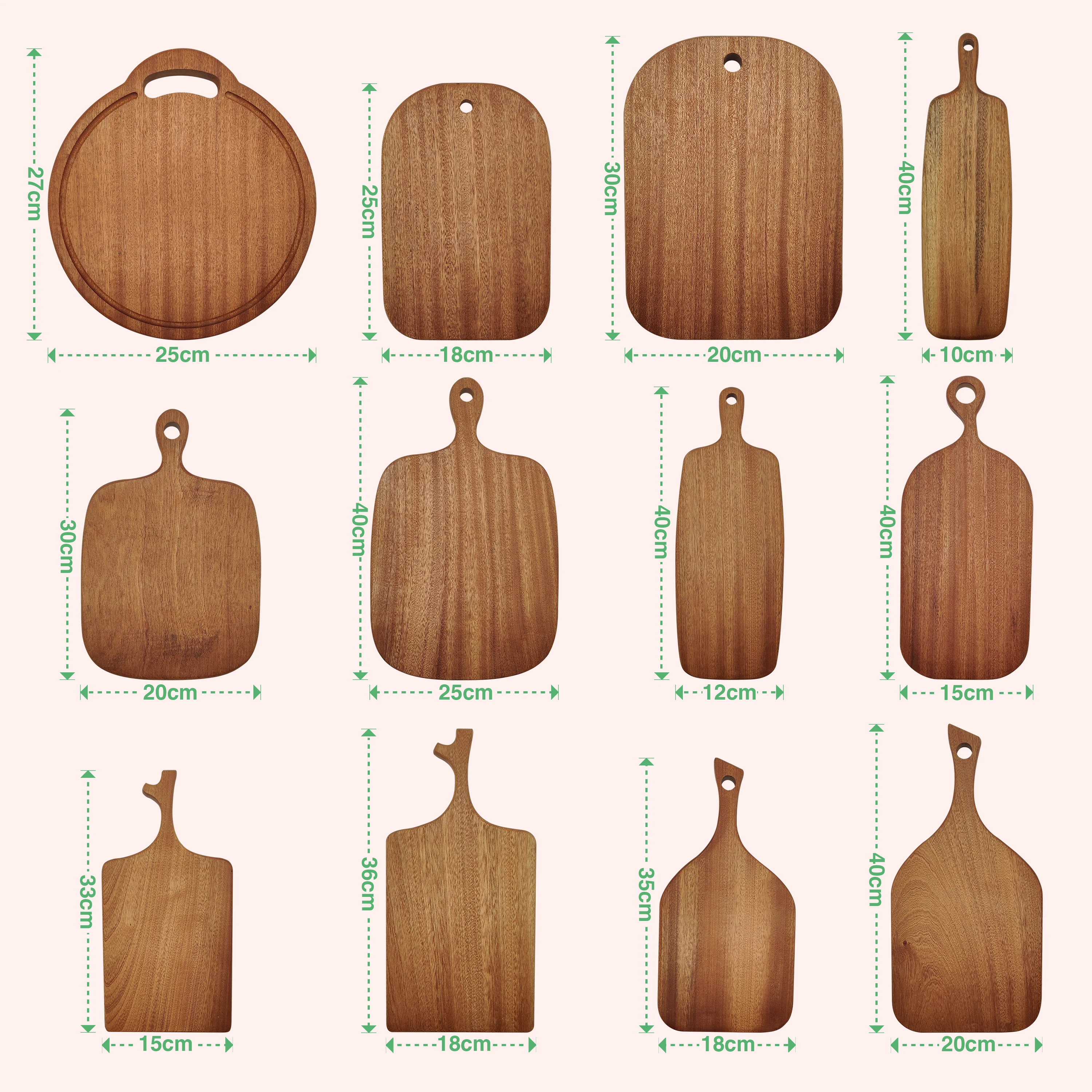 YCZM wholesale kitchen thick large bulk blank round personalized custom wood bamboo cutting board with handle