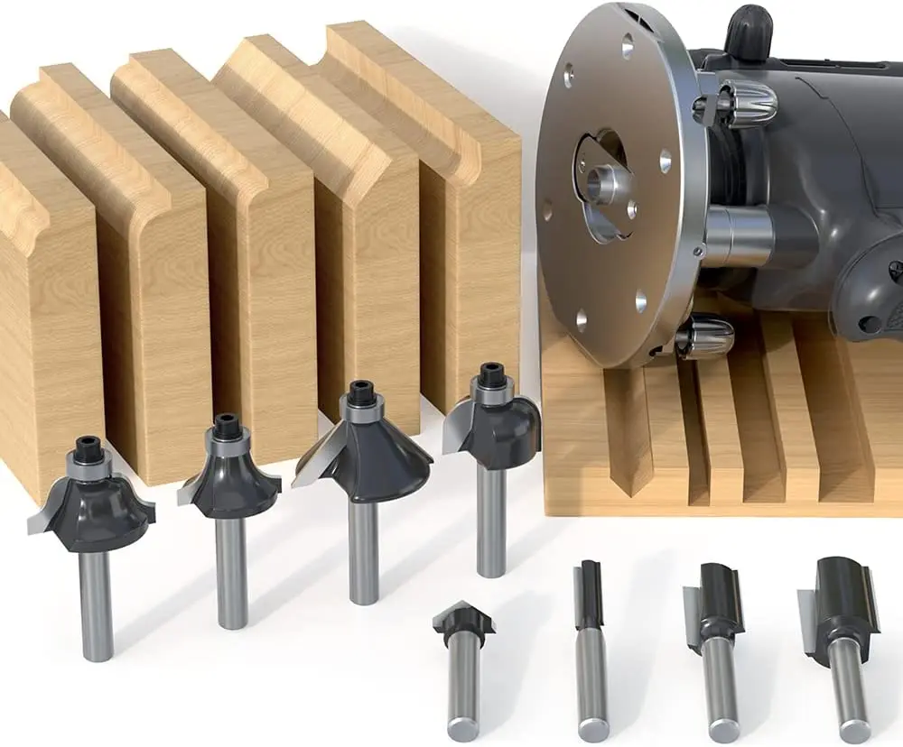 Carpenter 15 PCS Carbide tipped Woodworking router tool bit set Milling Cutter kit for wood flush trim