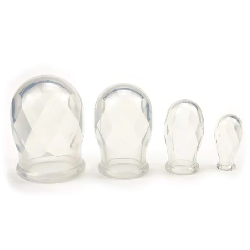 New arrival Cosmetic Healthcare Anti Cellulite Reusable 4 Cups Vacuum Suction Massager Silicone Cupping Silicon Set