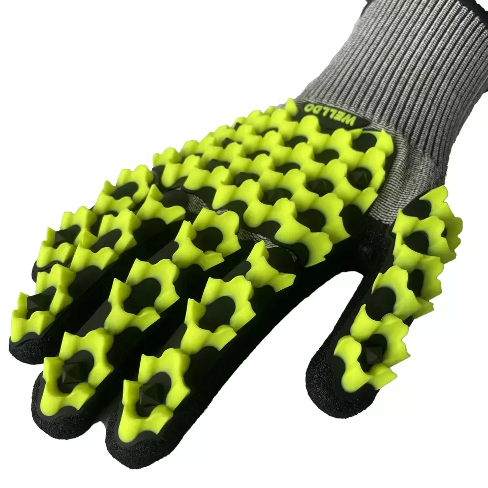 Anti impact safety glove microfoam TPR Rubber Patch  Mechanical Rubber Gloves