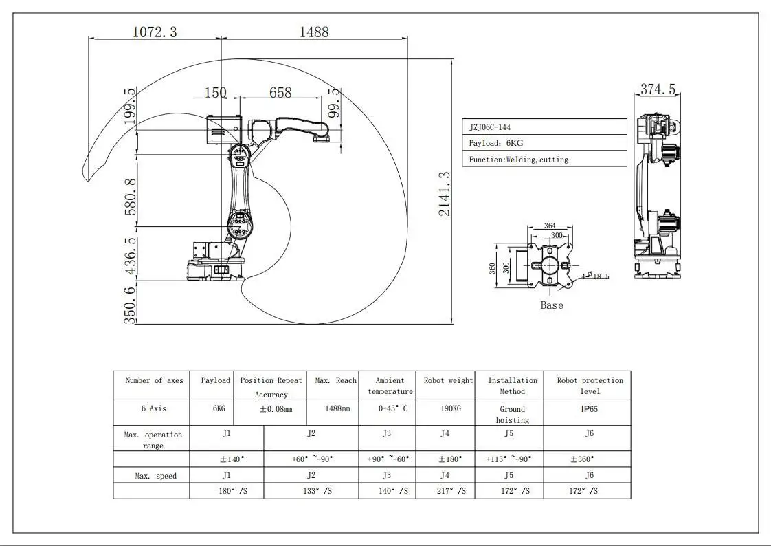 Hot sale automatic 6 axis welding stamping manipulator industrial lifting robot arm
