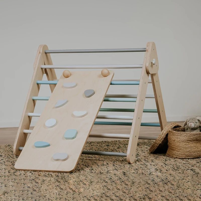 Kid wooden climbing frame  triangle climbing ladder education toys for kids