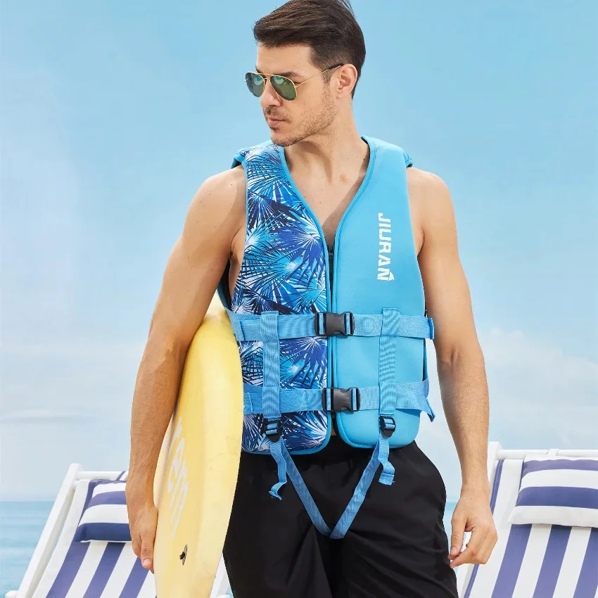 JIURAN In Stock Neoprene Fabric EPE Buoyancy Vest Swimming Water Sport Guard Approved Adult Life Jacket Vest