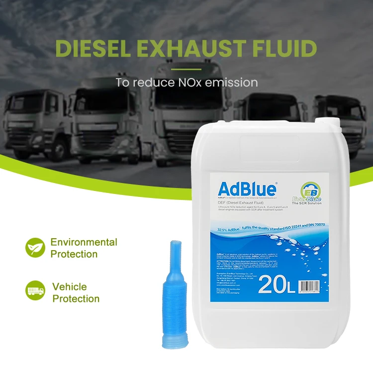 High purity 20L AdBlue EverBlue diesel exhaust fluid manufacture meet ISO22241 DEF for SCR system