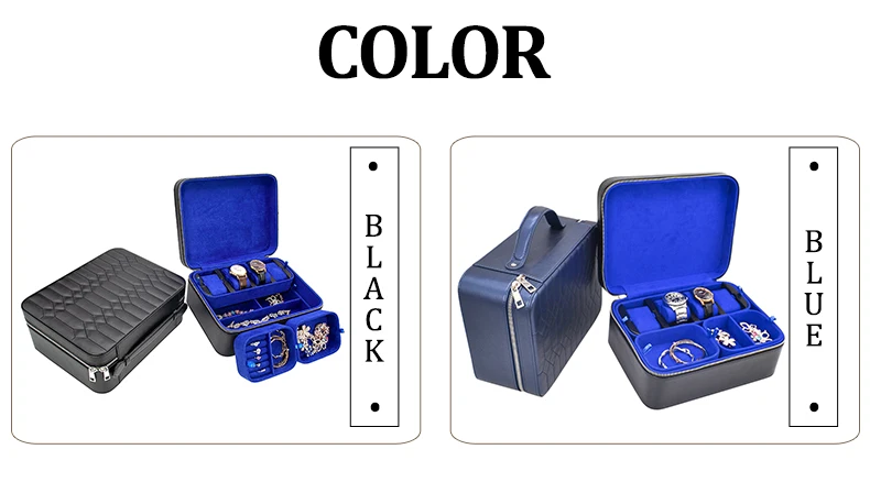 Custom Logo Leather Jewelry Sunglasses Gift Case With Zipper Portable Cheap Luxury Big Style Bangle Watch Storage Box