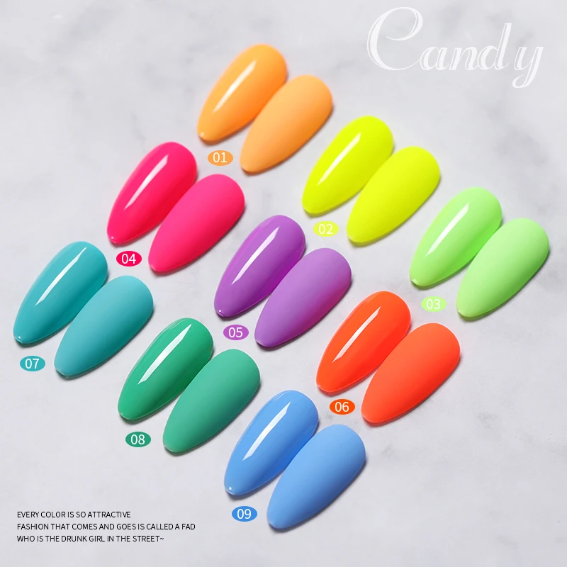 AS 9Colors Rainbow Gel Nail Polish 15Ml bottled Custom Private label soak off UV nail polish gel Enamel varnish nail gel