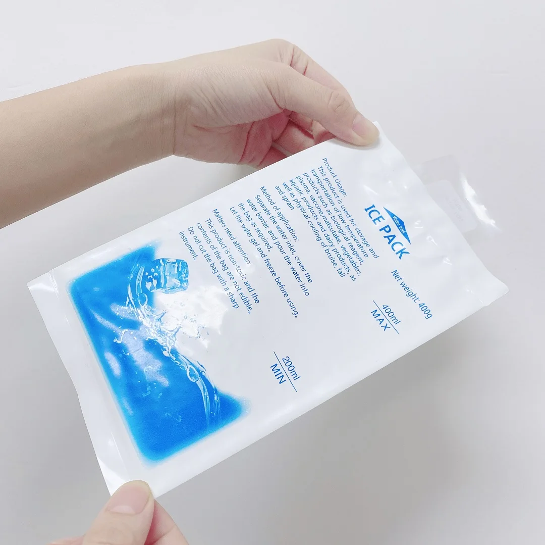 Reusable Injecting water Ice Pack Gel Ice Bag Insulated Dry Cold Ice Pack Gel Cooler Bag for Food Fresh