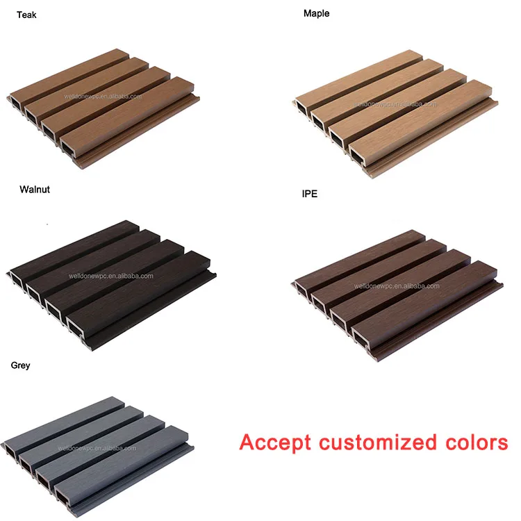 Factory Direct Exterior Hotel Decor Wood Plastic Composite Fluted WPC Wall Panel Indoor Facade Cement Panel Siding Cladding