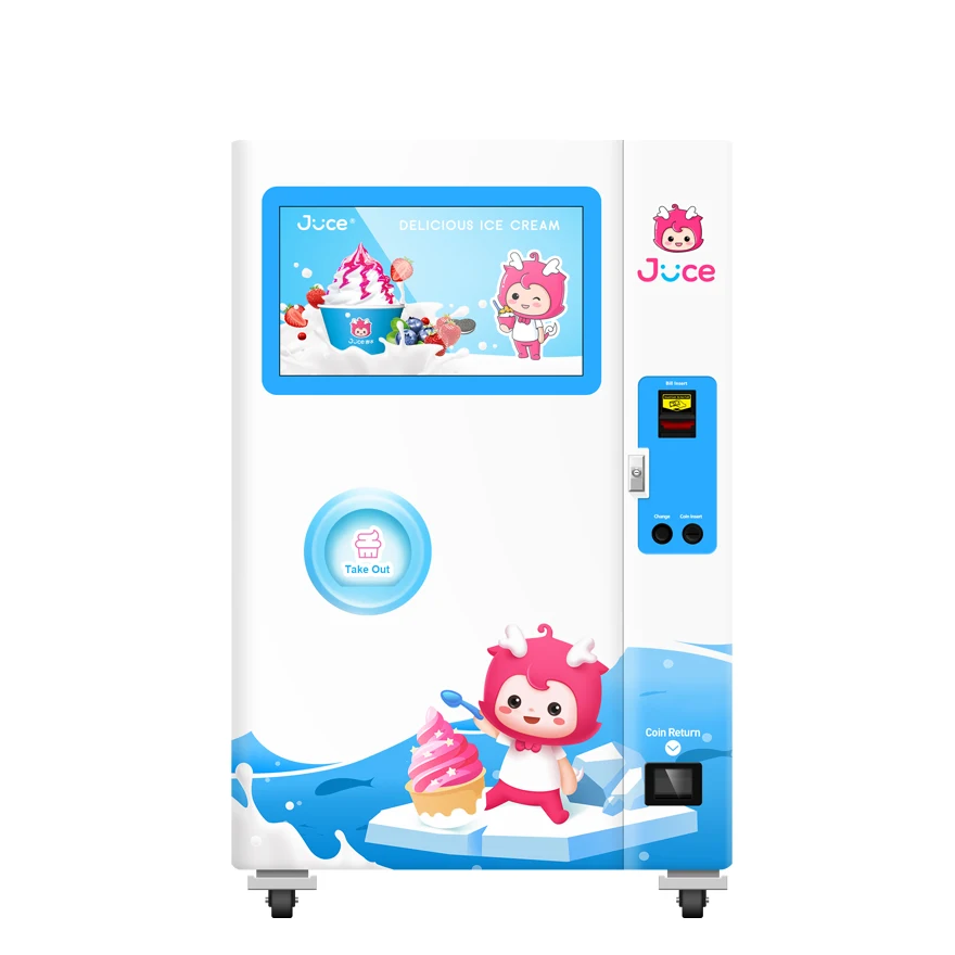 Zoomgu Factory 32 Inches Smoothie Vending Machine Touch Screen Soft Ice Cream Vending Machines