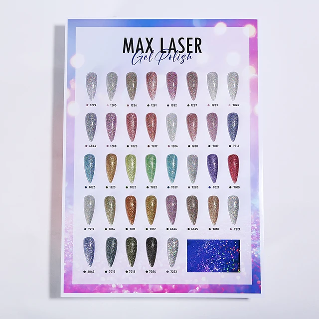 private label nail polish 37 colors custom Shiny dazzling max laser gel nail polish bottle uv gel