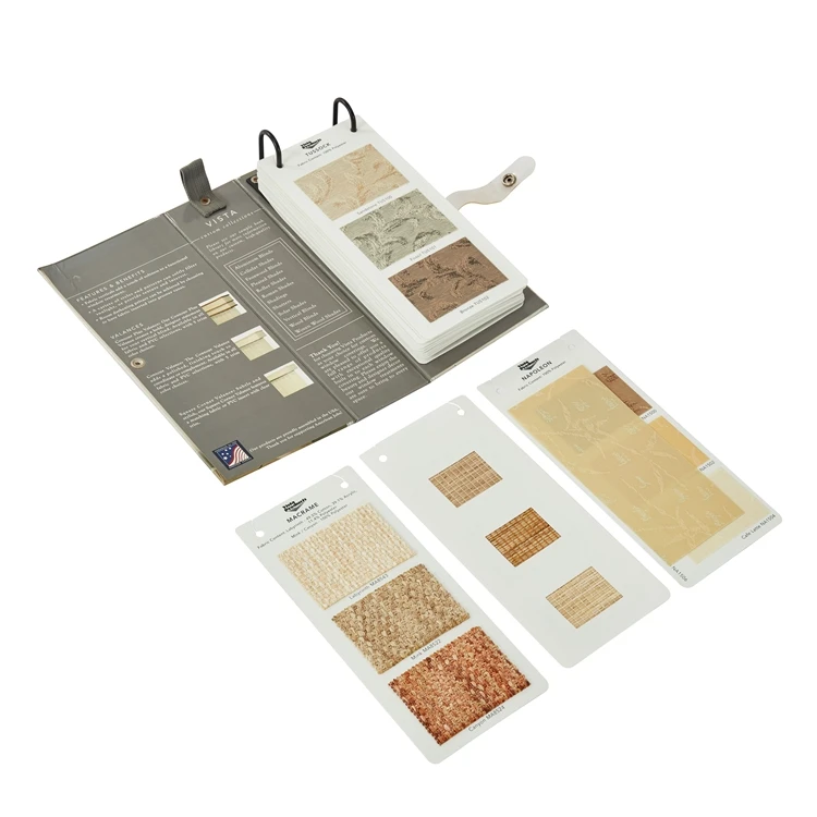 2022 OEM Customized New Design Blinds   Fabric Swatch Card Sample Book for window curtain with handle