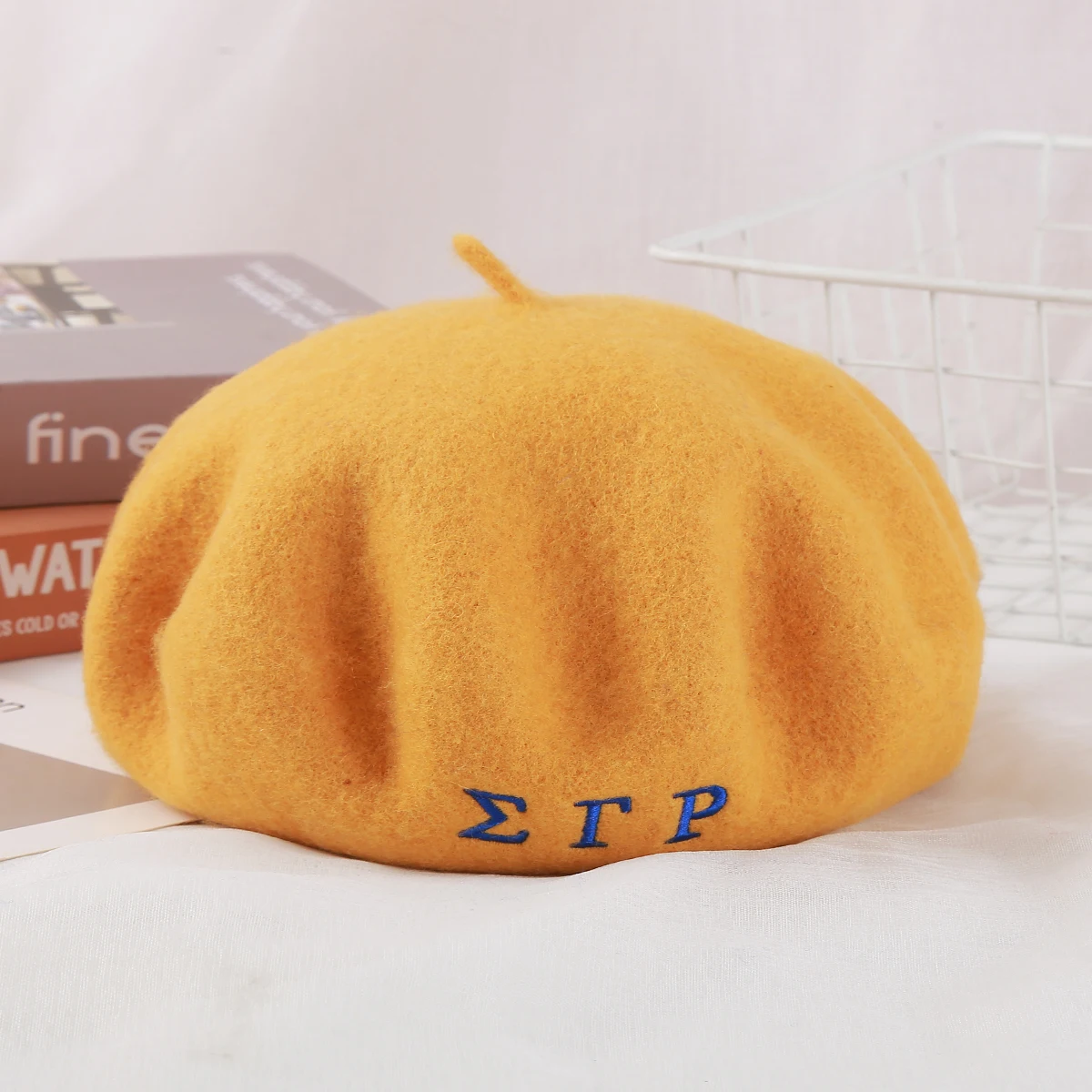 Premium Quality Cotton And Wool Made Sisterhood Sigma Gamma Rho 1922 Lady Hat Fancy SGRho Blue And Gold Tone Soror Warm Beret