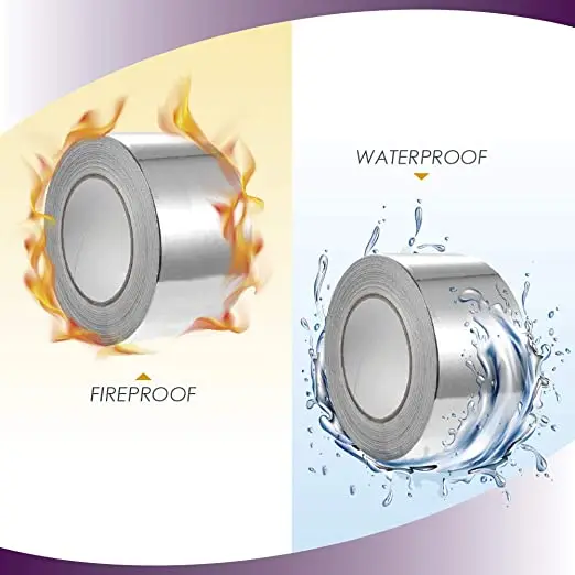HVAC Alu solvent glue Flame Retardant white Release paper Duct Liner Aluminum foil Tape