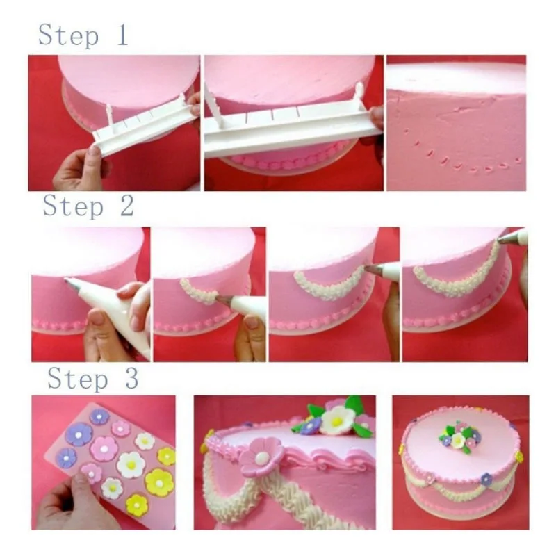 Fondant Cake Arc Ruler Decorating Graduated Scale Cake Baking Measure pastry art cake Tools Marker Dividing Set