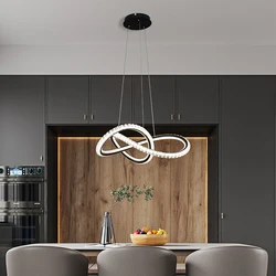 Big single nordic glass wire pendant led light for kitchen restaurant home lighting fixtures ceiling modern crystal chandeliers