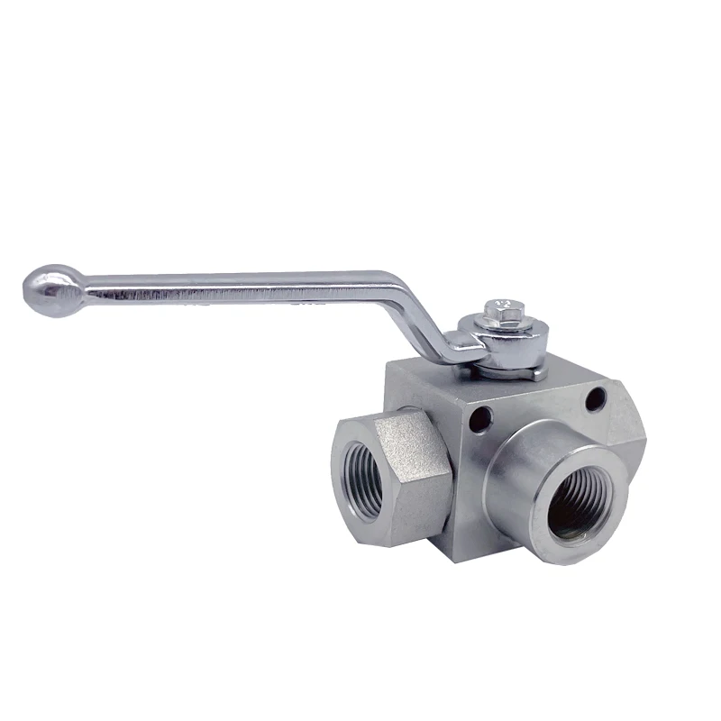 HONGGE KHB3K- 1/4NPT Stainless Steel Hydraulic Three Way Threaded High Pressure Ball Valves 1/4Inch
